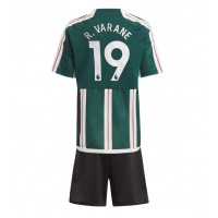 Camisa de Futebol Manchester United Raphael Varane #19 Equipamento Secundário Infantil 2023-24 Manga Curta (+ Calças curtas)